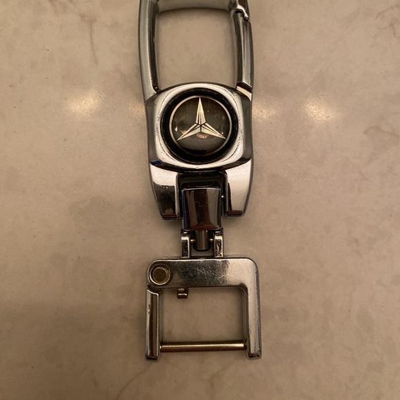 Mercedes Benz Accessories - Mercedes Benz Silver Keychain with Black Accent